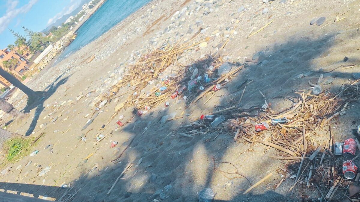 El GM VOX denuncia el “lamentable estado” de las playas de Marbella por la “basura y suciedad que se acumula durante días”